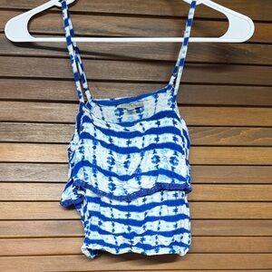 Charlotte Russe Blue and White Striped Crop Top